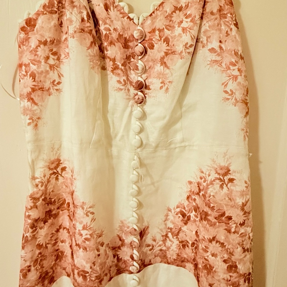 Elie Tahari Cream and Pink Floral Blouse